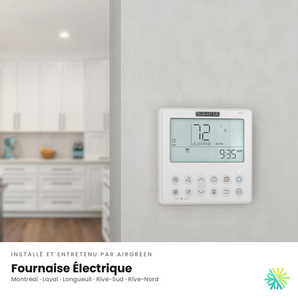 Fournaise Électrique DURASTAR Sirius Heat Haute Efficacité | 4 Tonnes - 48000 BTU - R454B — le confort à l’année | AirGreen