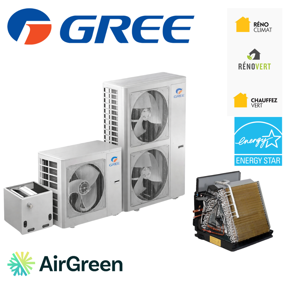 Thermopompe Centrale "ADD-ON" GREE FLEXX R410A | 2T - Cased Coil