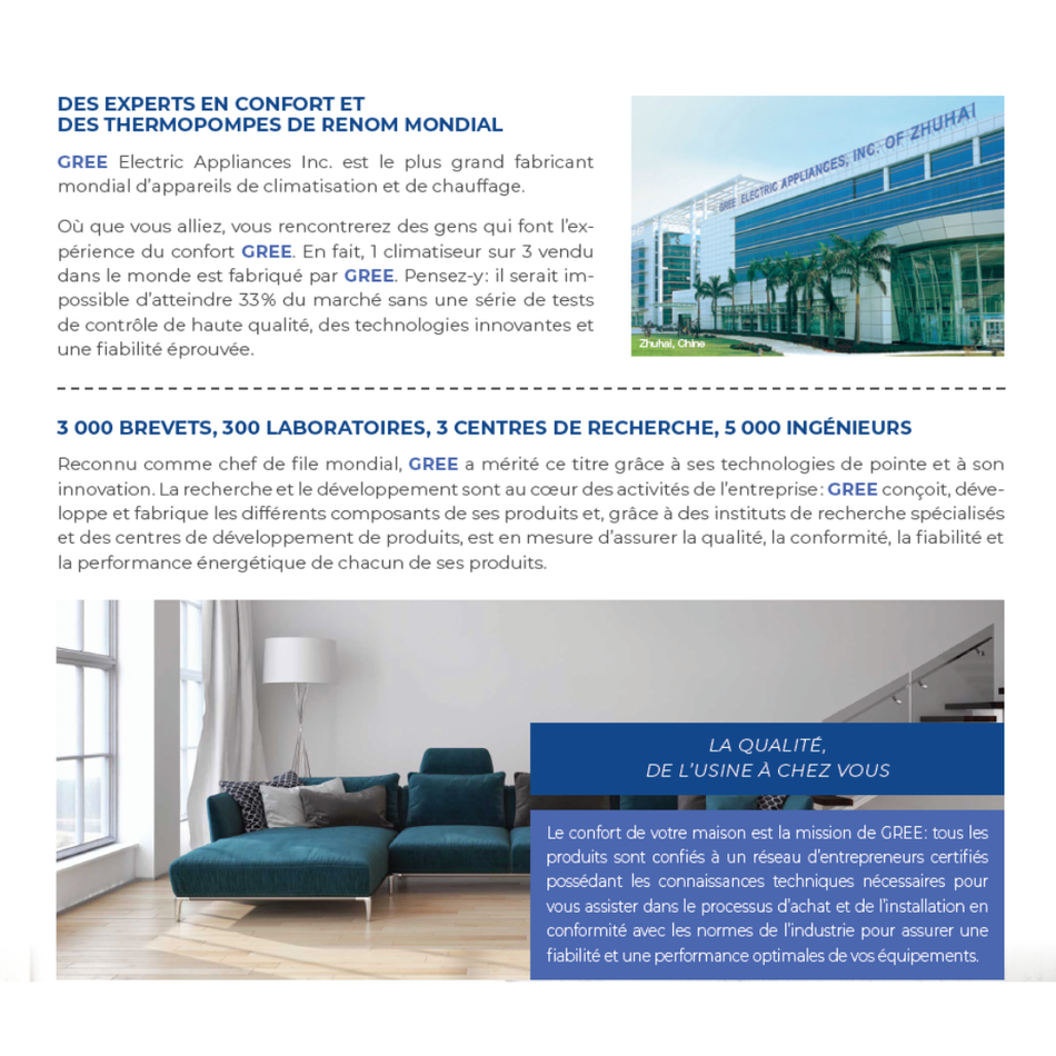 Thermopompe Centrale "ADD-ON" GREE UNIX R410A | 3T - Serpentin AVEC Caisson