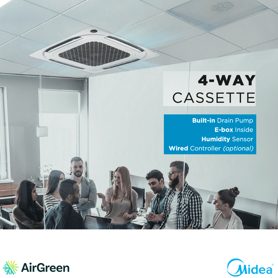 MIDEA - Cassette de Plafond 4 Voies (Thermopompe) | 36 000 BTU - R454B