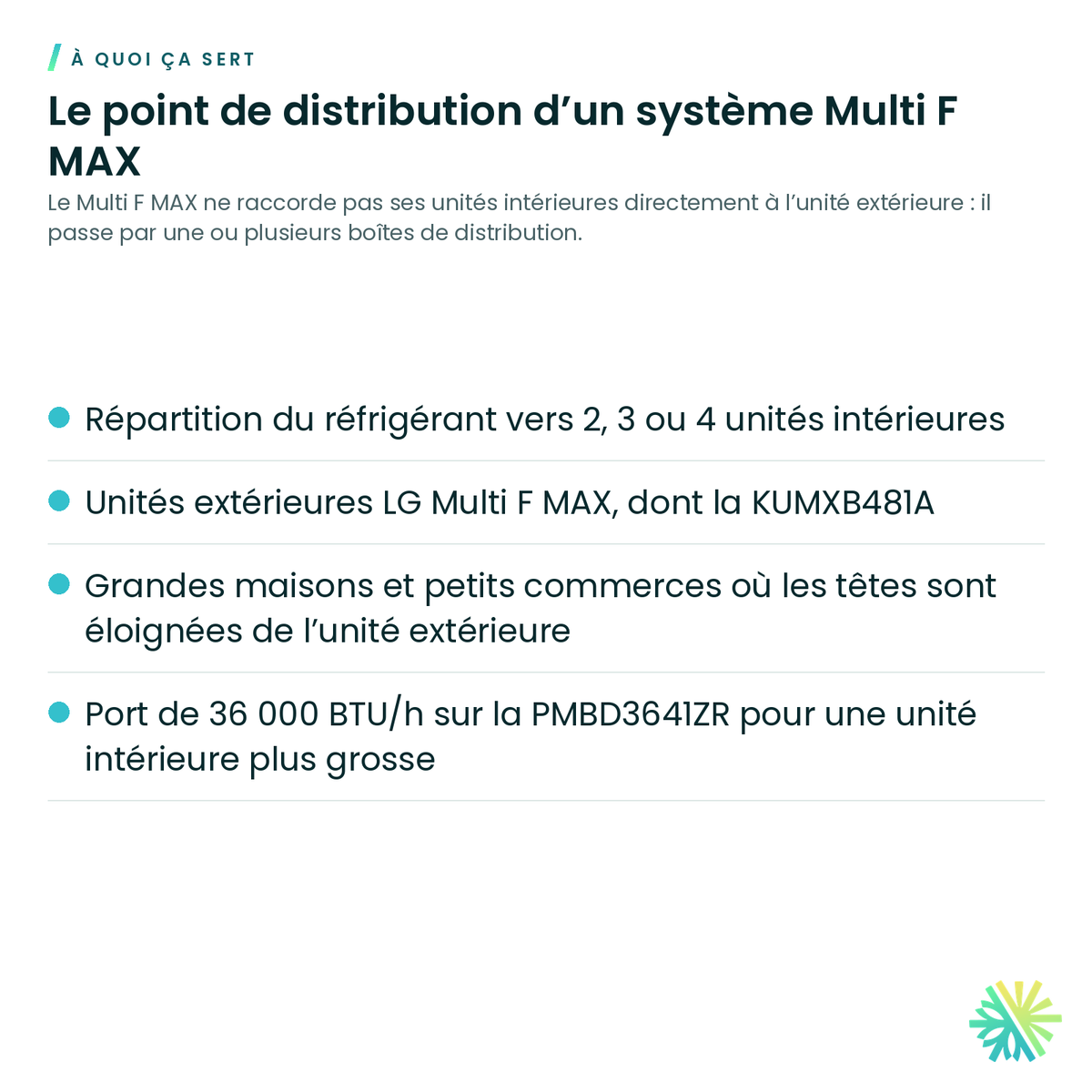 À quoi ça sert – Boîte de distribution LG Multi F MAX