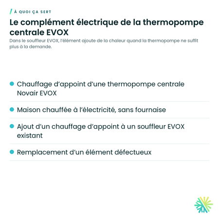À quoi ça sert – Élément chauffant pour centrale Novair EVOX