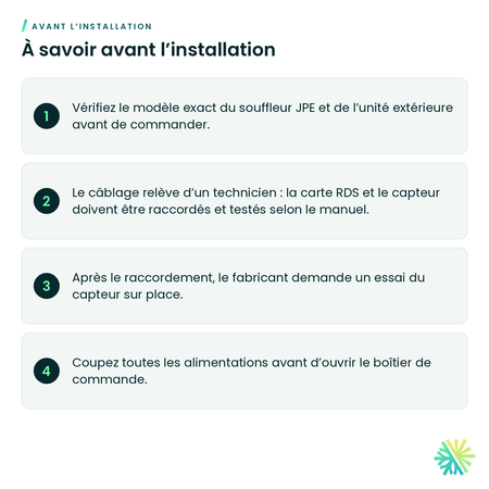 À savoir avant l’installation – Boîtier de contrôle Hitachi AIRCOREAHUKIT1 pour souffleur airCore 700