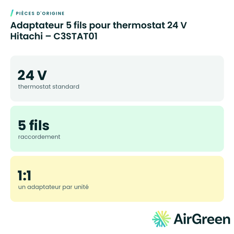 Adaptateur 5 fils pour thermostat 24 V Hitachi – C3STAT01