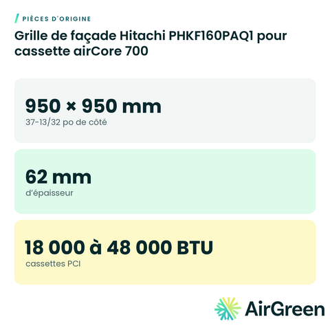 Grille de façade Hitachi PHKF160PAQ1 pour cassette airCore 700