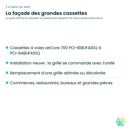 À quoi ça sert – Grille de façade Hitachi PHKF160PAQ1 pour cassette airCore 700