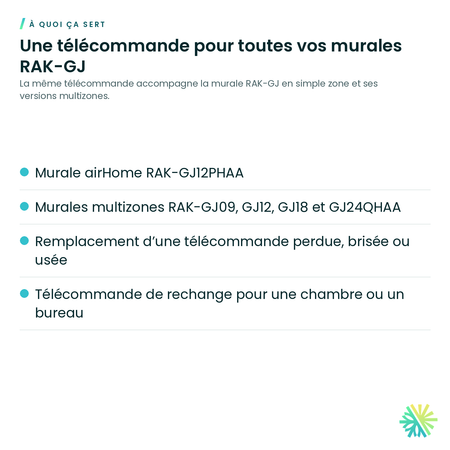 À quoi ça sert – Télécommande sans fil Hitachi PMK-GJ09PHAAR04 pour airHome 600/650
