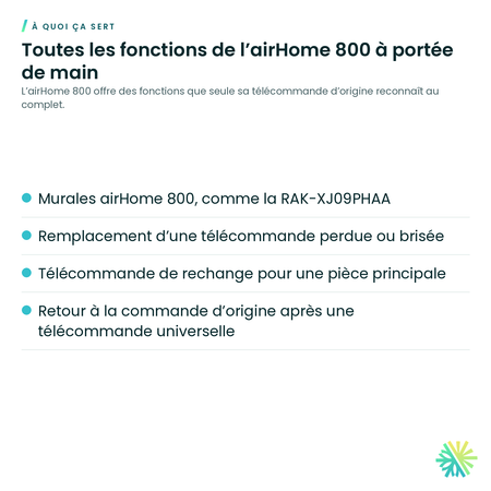 À quoi ça sert – Télécommande sans fil Hitachi PMK-XJ09PHAAR05 pour airHome 800