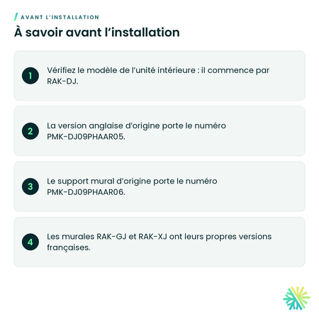 À savoir avant l’installation – Télécommande sans fil en français Hitachi PMK-DJ09PHAAR95 pour airHome 400
