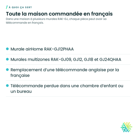 À quoi ça sert – Télécommande sans fil en français Hitachi PMK-GJ09PHAAR94 pour airHome 600/650