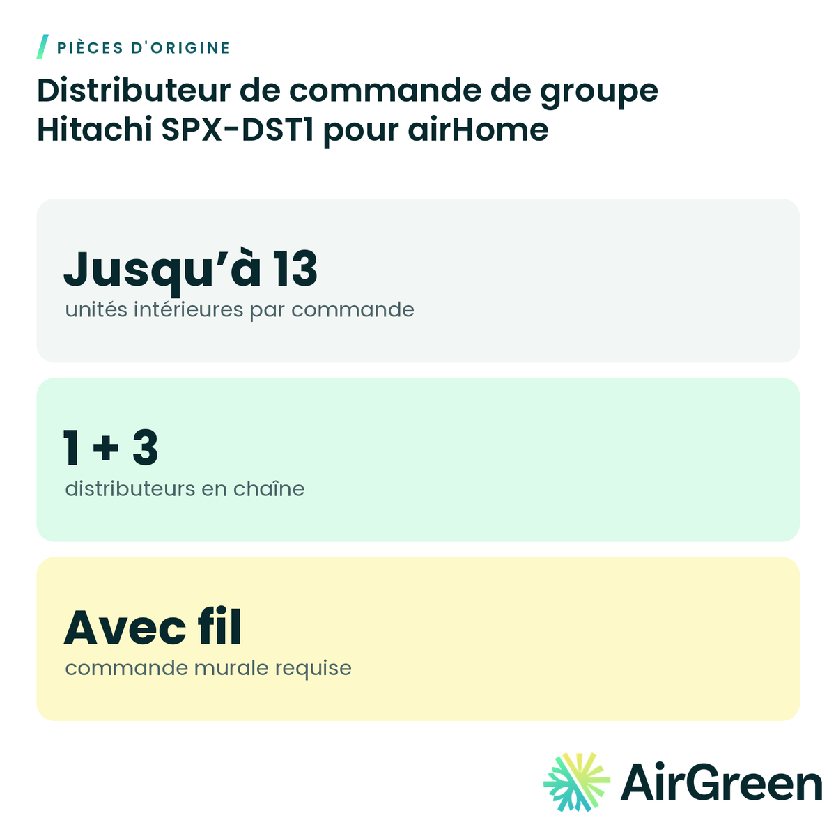 Distributeur de commande de groupe Hitachi SPX-DST1 pour airHome