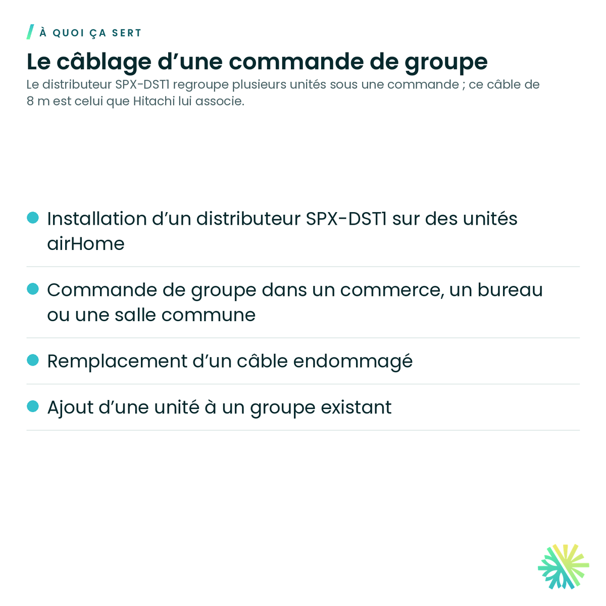 À quoi ça sert – Câble de 8 m (26,2 pi) Hitachi SPX-WDST8M pour distributeur SPX-DST1