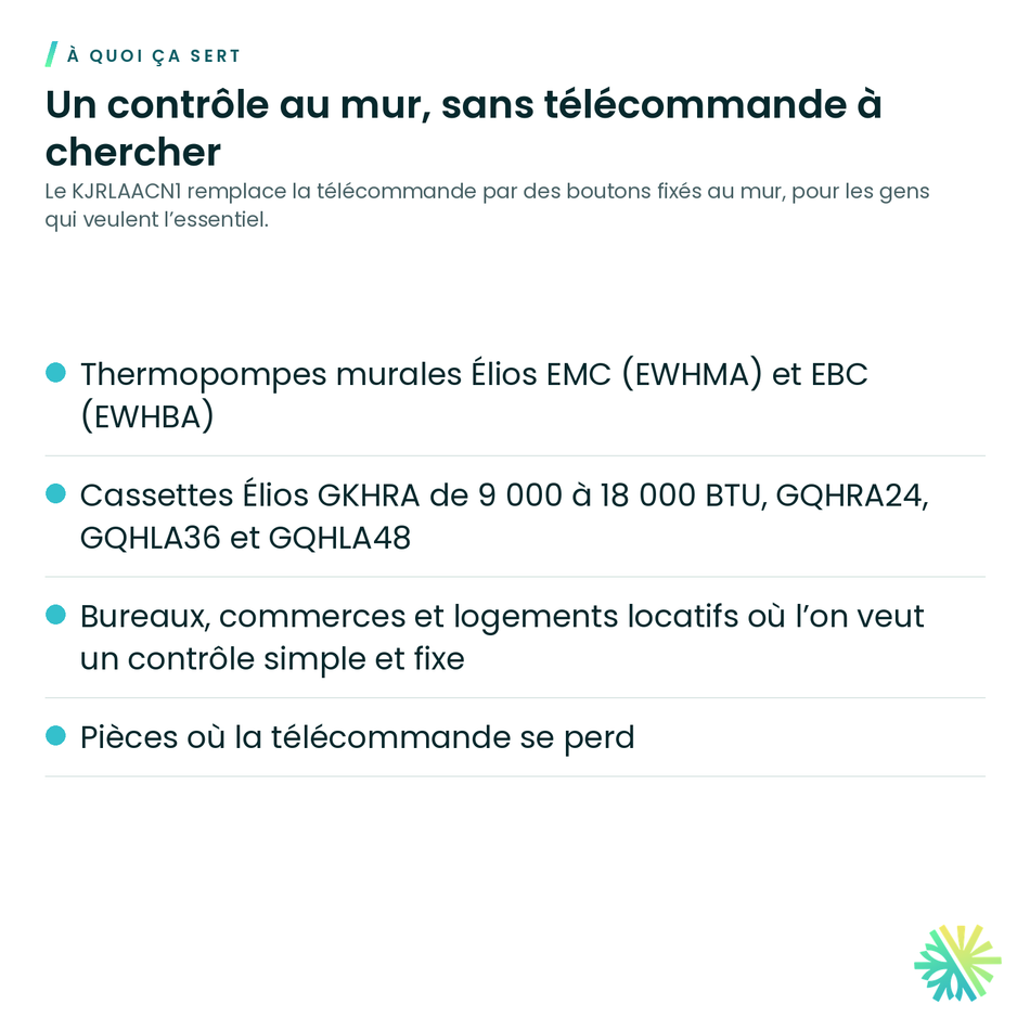 À quoi ça sert – Contrôleur câblé simple Élios – KJRLAACN1