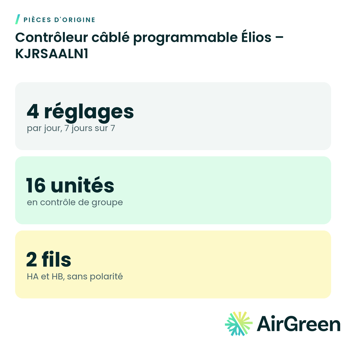 Contrôleur câblé programmable Élios – KJRSAALN1