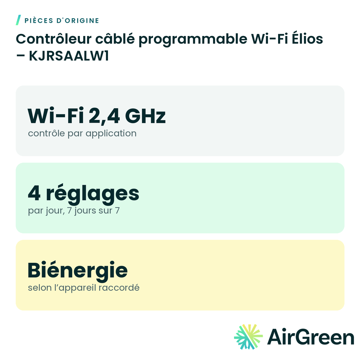 Contrôleur câblé programmable Wi-Fi Élios – KJRSAALW1