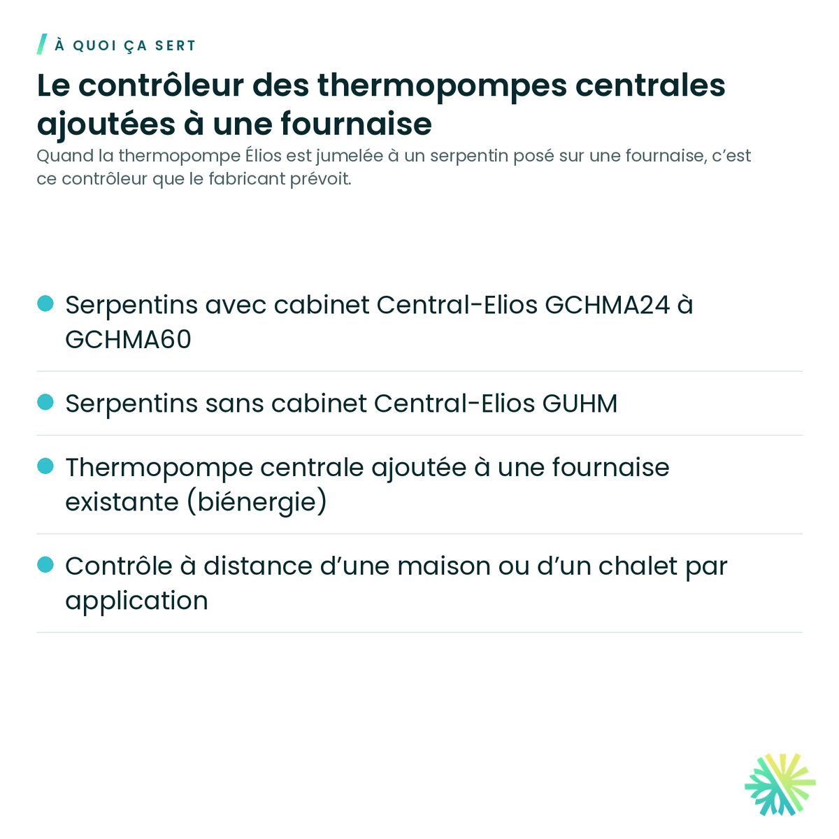 À quoi ça sert – Contrôleur câblé programmable Wi-Fi (serpentins seulement) Élios – KJRKAALW1