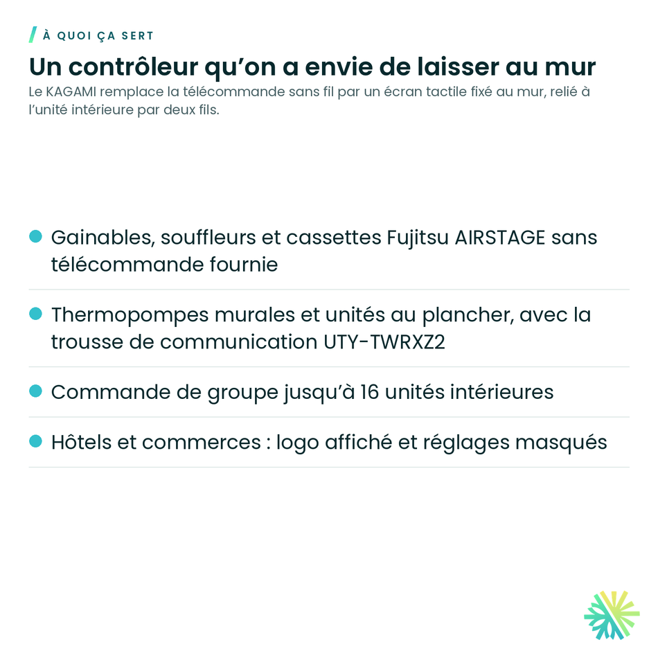 À quoi ça sert – Contrôleur câblé KAGAMI Fujitsu – UTY-RVRU