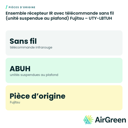 Ensemble récepteur IR avec télécommande sans fil (unité suspendue au plafond) Fujitsu – UTY-LBTUH