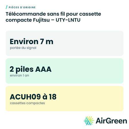 Télécommande sans fil pour cassette compacte Fujitsu – UTY-LNTU
