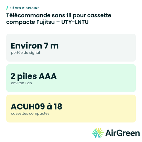 Télécommande sans fil pour cassette compacte Fujitsu – UTY-LNTU