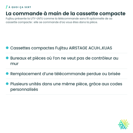 À quoi ça sert – Télécommande sans fil pour cassette compacte Fujitsu – UTY-LNTU