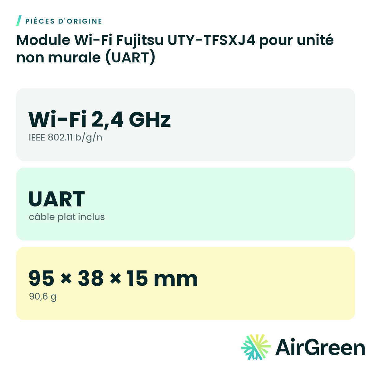 Module Wi-Fi Fujitsu UTY-TFSXJ4 pour unité non murale (UART)