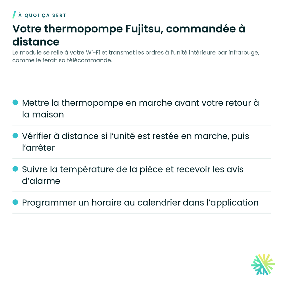 À quoi ça sert – Module Wi-Fi infrarouge Fujitsu FJ-IR-WIFI-1NA (Intesis Home)