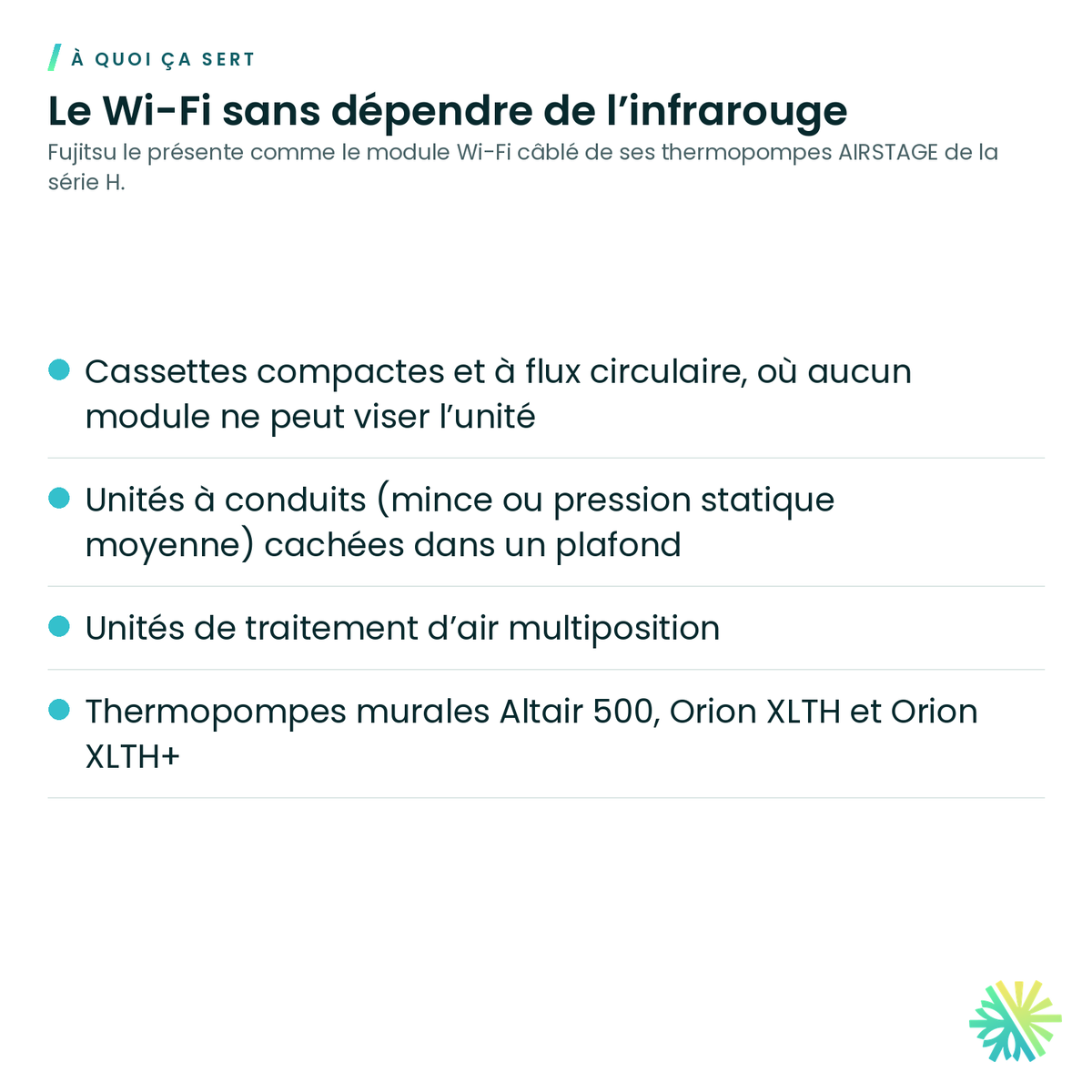 À quoi ça sert – Module Wi-Fi câblé Fujitsu FJ-AC-WIFI-1 (Intesis)
