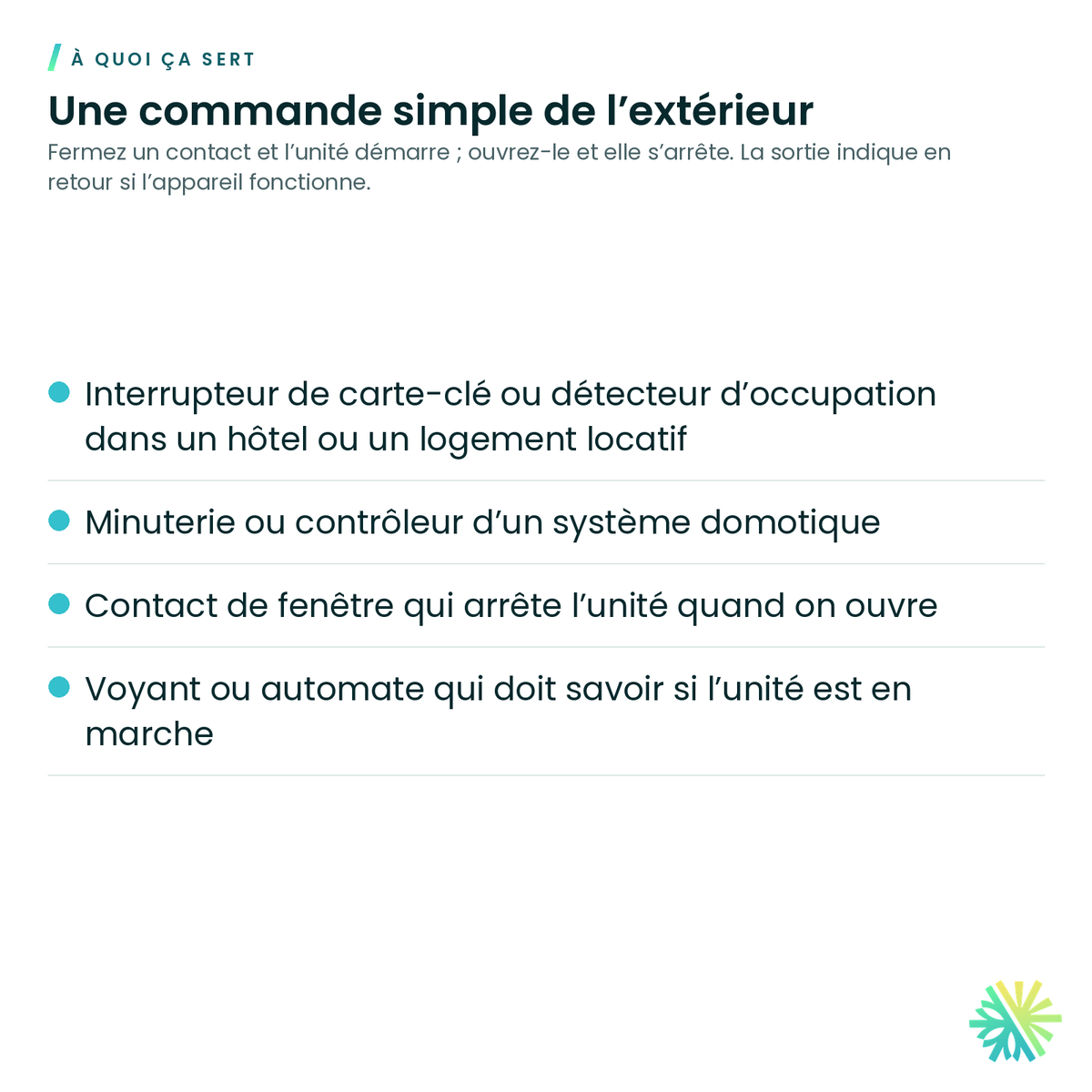 À quoi ça sert – Ensemble de contact sec Fujitsu UTY-XWZX (marche/arrêt et état de marche)
