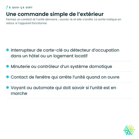 À quoi ça sert – Ensemble de contact sec Fujitsu UTY-XWZX (marche/arrêt et état de marche)
