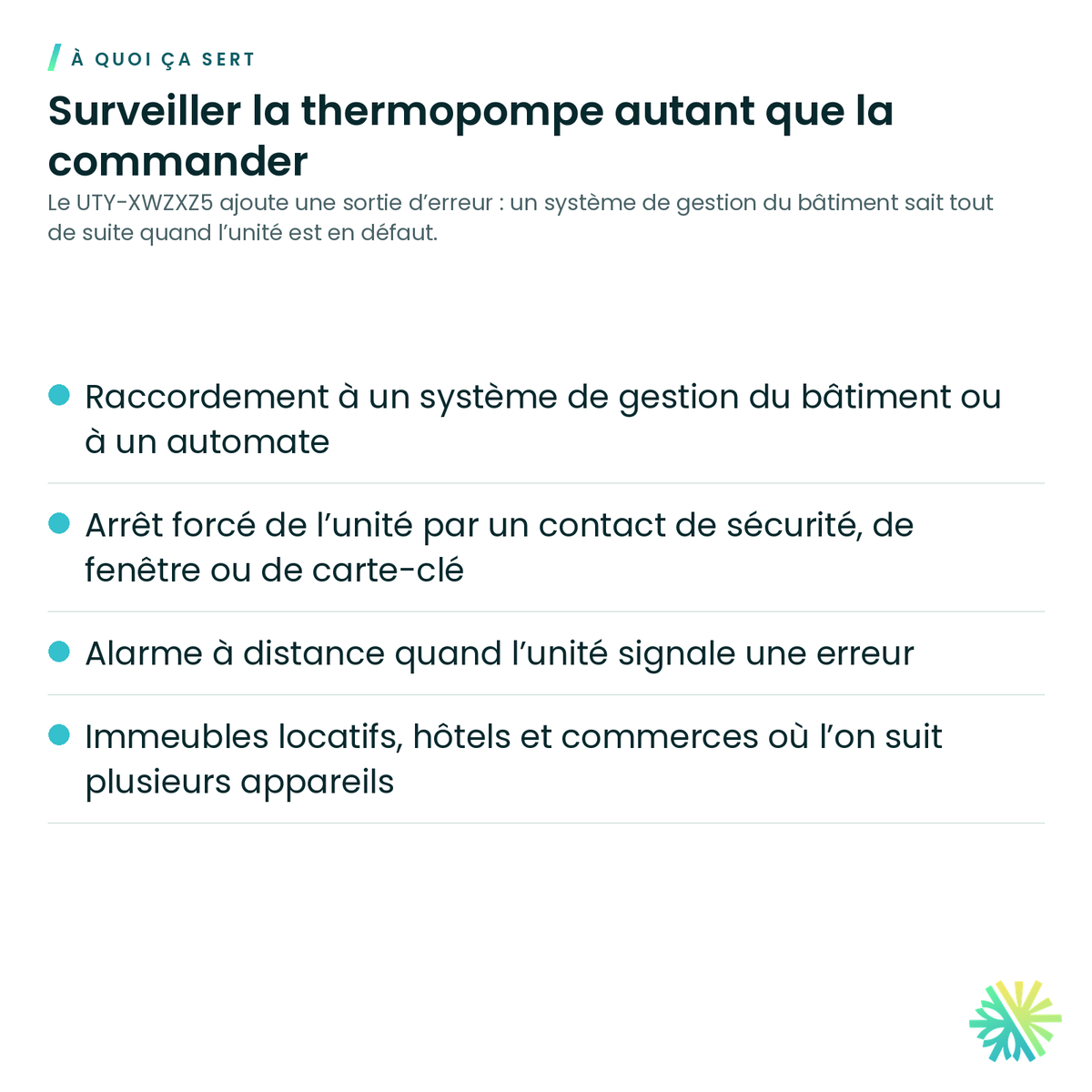 À quoi ça sert – Ensemble de contact sec Fujitsu UTY-XWZXZ5 (avec sortie d’erreur)