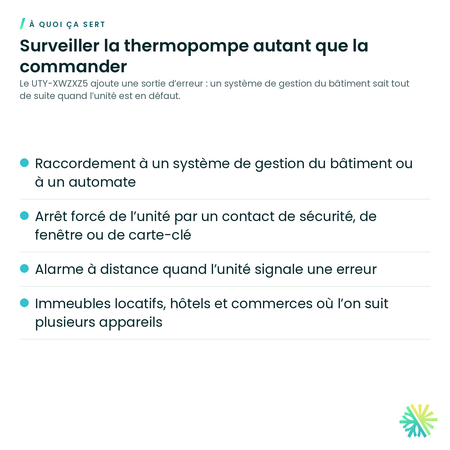 À quoi ça sert – Ensemble de contact sec Fujitsu UTY-XWZXZ5 (avec sortie d’erreur)