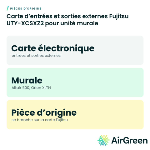 Carte d’entrées et sorties externes Fujitsu UTY-XCSXZ2 pour unité murale