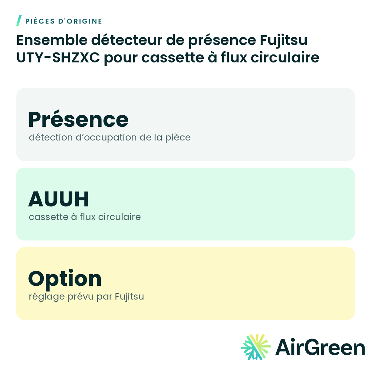 Ensemble détecteur de présence Fujitsu UTY-SHZXC pour cassette à flux circulaire