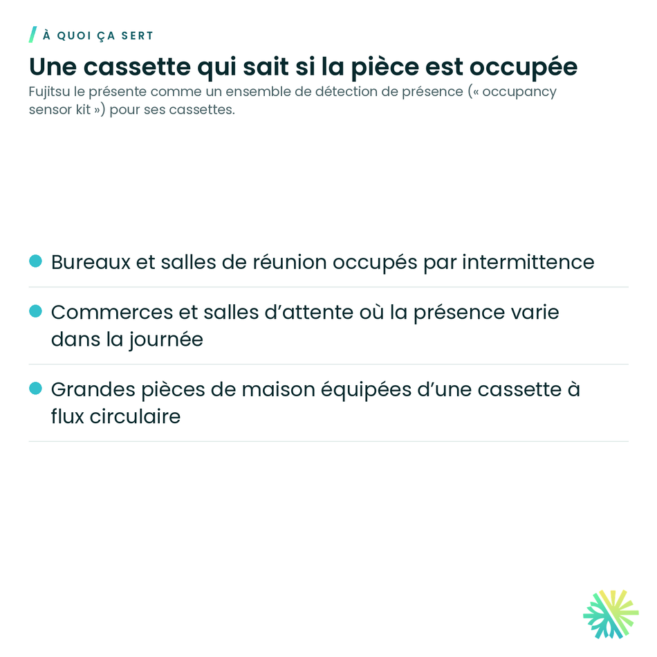 À quoi ça sert – Ensemble détecteur de présence Fujitsu UTY-SHZXC pour cassette à flux circulaire