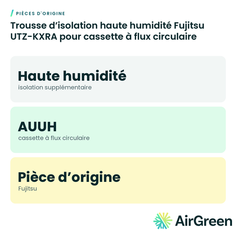 Trousse d’isolation haute humidité Fujitsu UTZ-KXRA pour cassette à flux circulaire