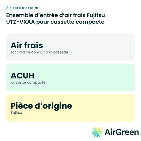 Ensemble d’entrée d’air frais Fujitsu UTZ-VXAA pour cassette compacte