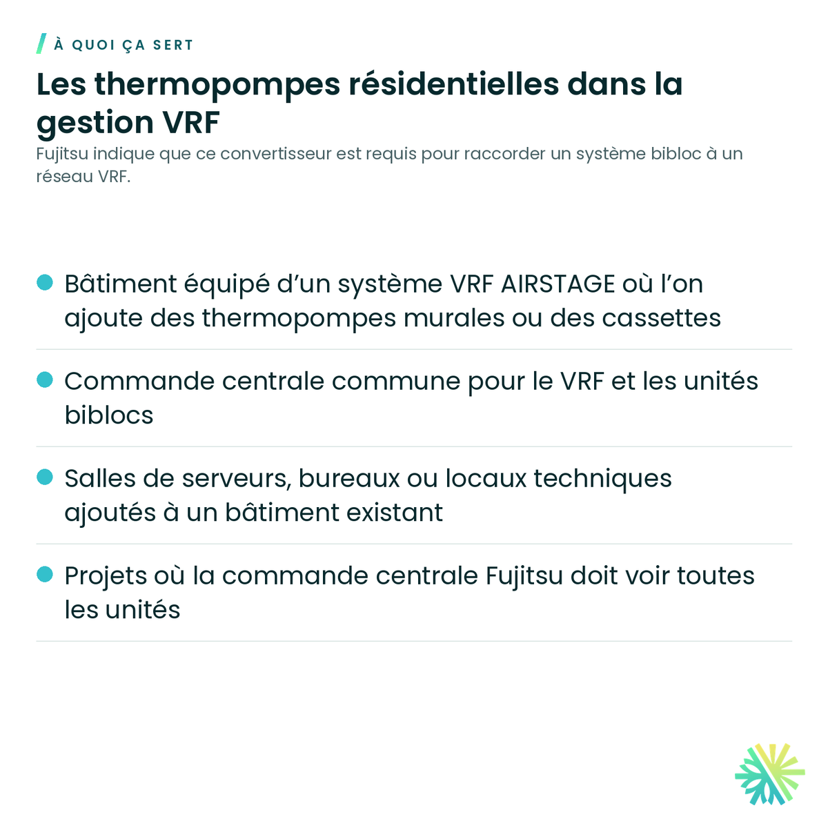 À quoi ça sert – Convertisseur réseau Fujitsu UTY-VTGX (série H vers VRF)