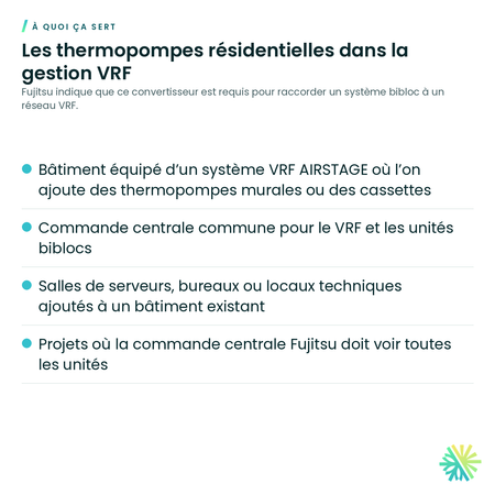 À quoi ça sert – Convertisseur réseau Fujitsu UTY-VTGX (série H vers VRF)
