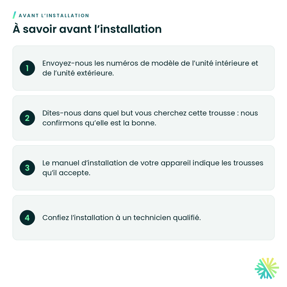À savoir avant l’installation – Trousse d'extension Fujitsu – UTZJUXA