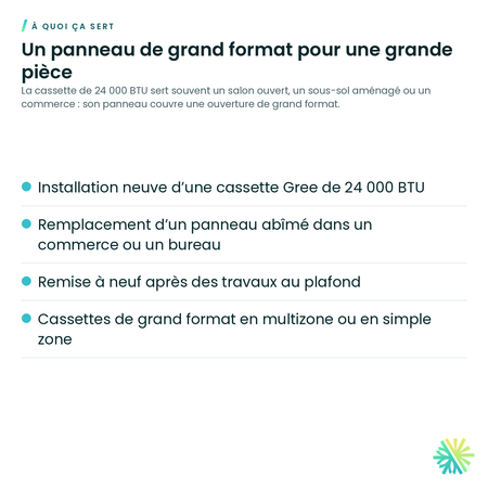 À quoi ça sert – Grille pour cassette 24 000 BTU Gree – TF06