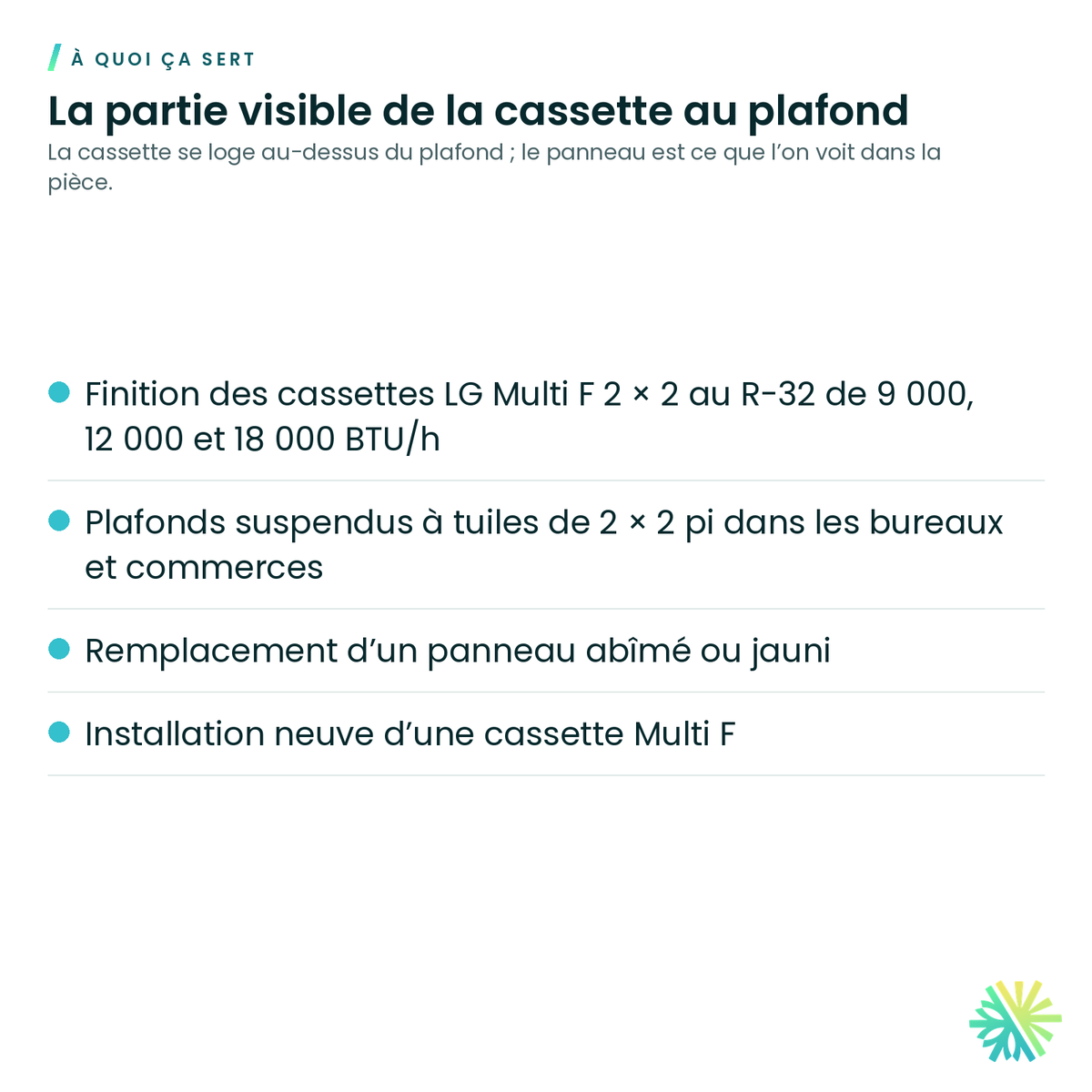 À quoi ça sert – Grille pour cassette 2x2 LG – PT-QAGW0