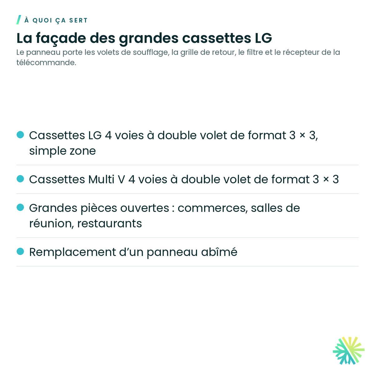 À quoi ça sert – Grille pour cassette 3x3 LG – PT-AAGW0