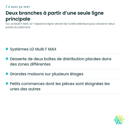 À quoi ça sert – Y de branchement LG Multi F MAX PMBL5620