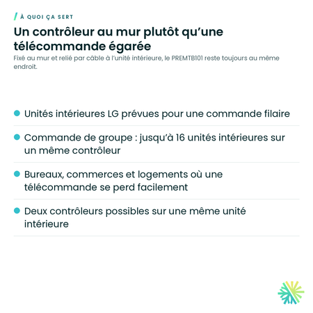 À quoi ça sert – Contrôleur mural Standard III LG – PREMTB101