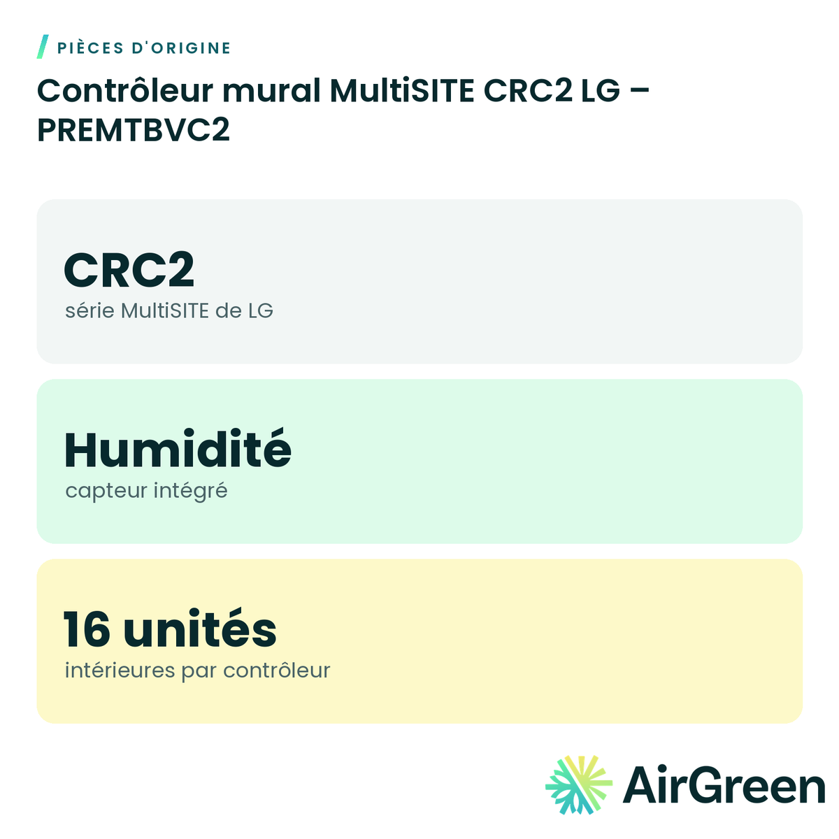 Contrôleur mural MultiSITE CRC2 LG – PREMTBVC2