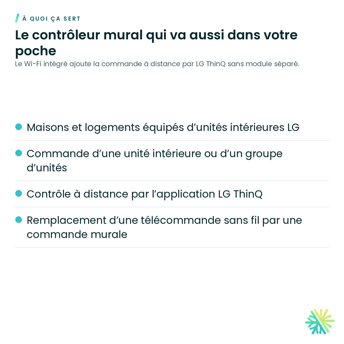 À quoi ça sert – Contrôleur mural Deluxe LG – PREMTA201