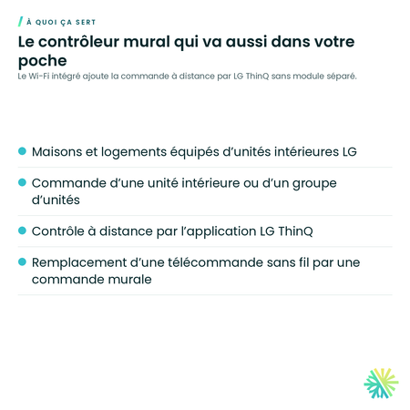 À quoi ça sert – Contrôleur mural Deluxe LG – PREMTA201