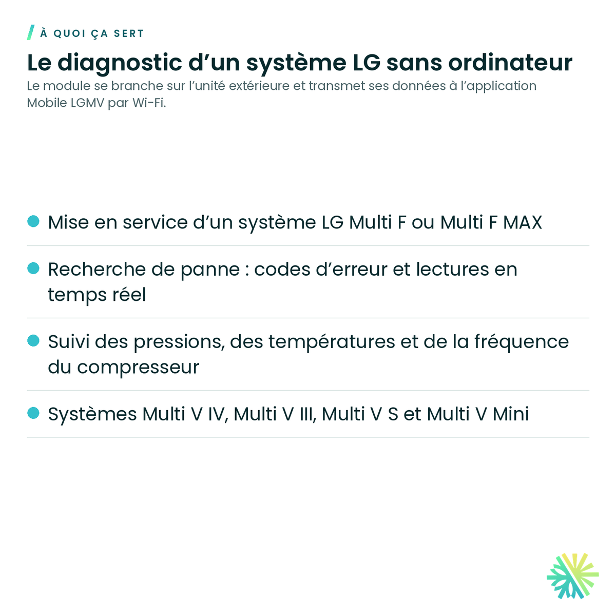 À quoi ça sert – Module de diagnostic LGMV mobile LG – PLGMVW100