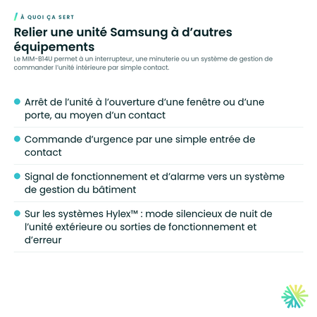 À quoi ça sert – Module d’interface de contacts externes Samsung – MIM-B14U